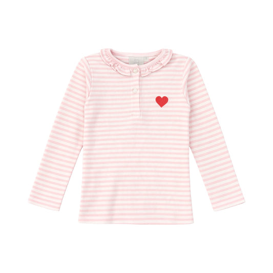 Embroidered Striped Kate Henley Top, Heart