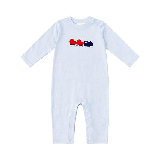 Long Sleeve Applique Romper, All Aboard Love