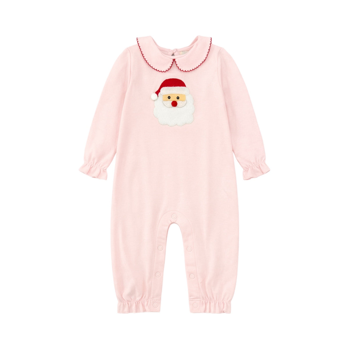 Long Sleeve Applique Romper, Santa