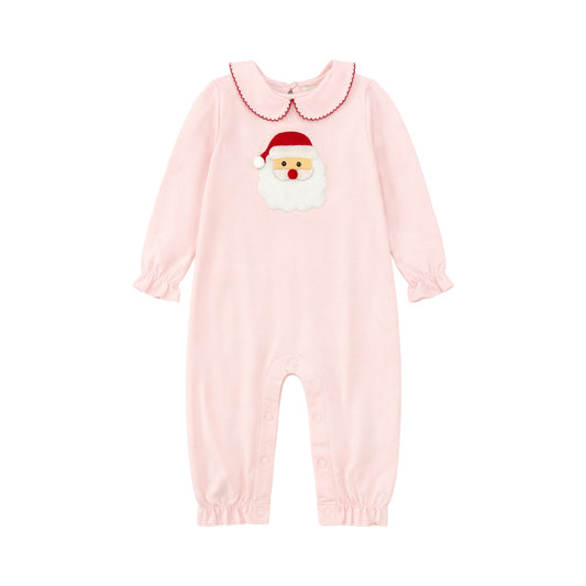 Long Sleeve Applique Romper, Santa