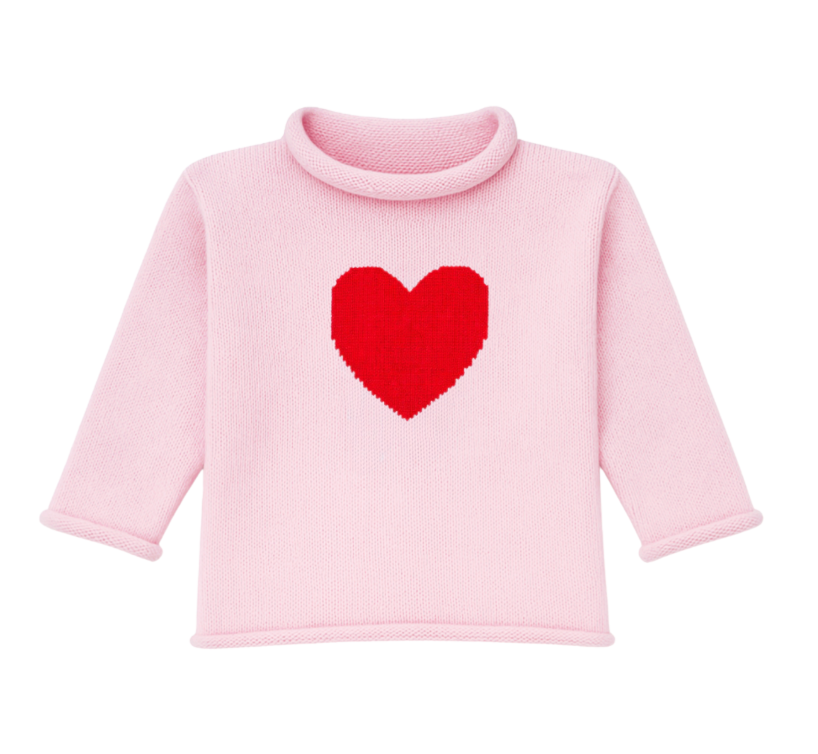 Rollneck Sweater, Red Heart