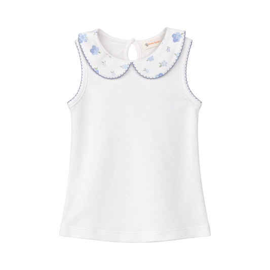 Sleeveless Collared Top, Flowers