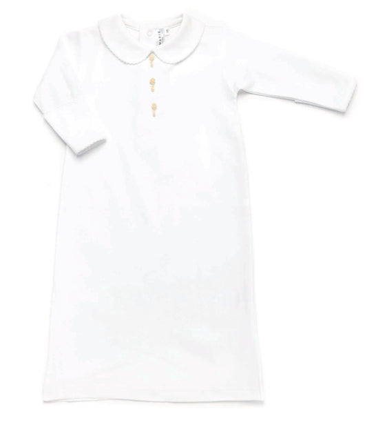 Day Gown with 3 Ivory Embroidered Rattles