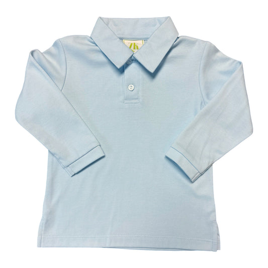 Ian Long Sleeve Polo Light Blue