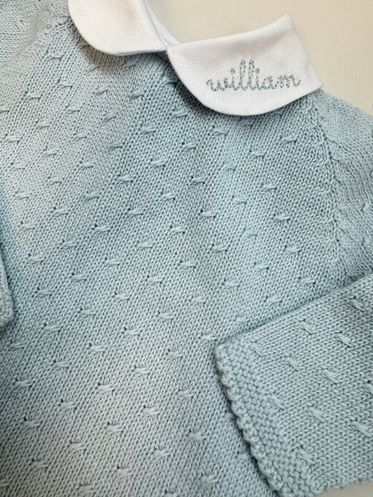 Lt. Blue Diagonal Pattern Collared Bubble