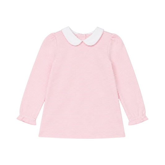 Louisa Blouse, Pink Bitty Stripe Knit