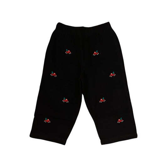 Boy's Christmas Truck Embroidered Navy Corduroy Pants