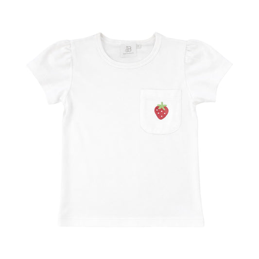 Cap Sleeve Pocket Tee, Strawberry