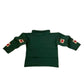 Green Rollneck Sweater with All Over Reindeer