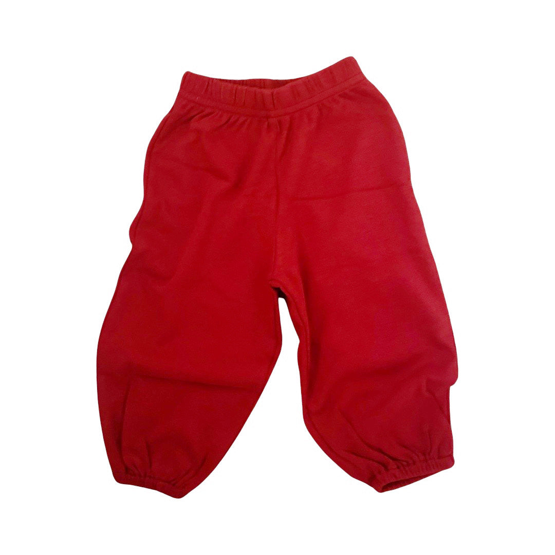 Boy's Interlock Cotton Deep Red Cinched Ankle Pants