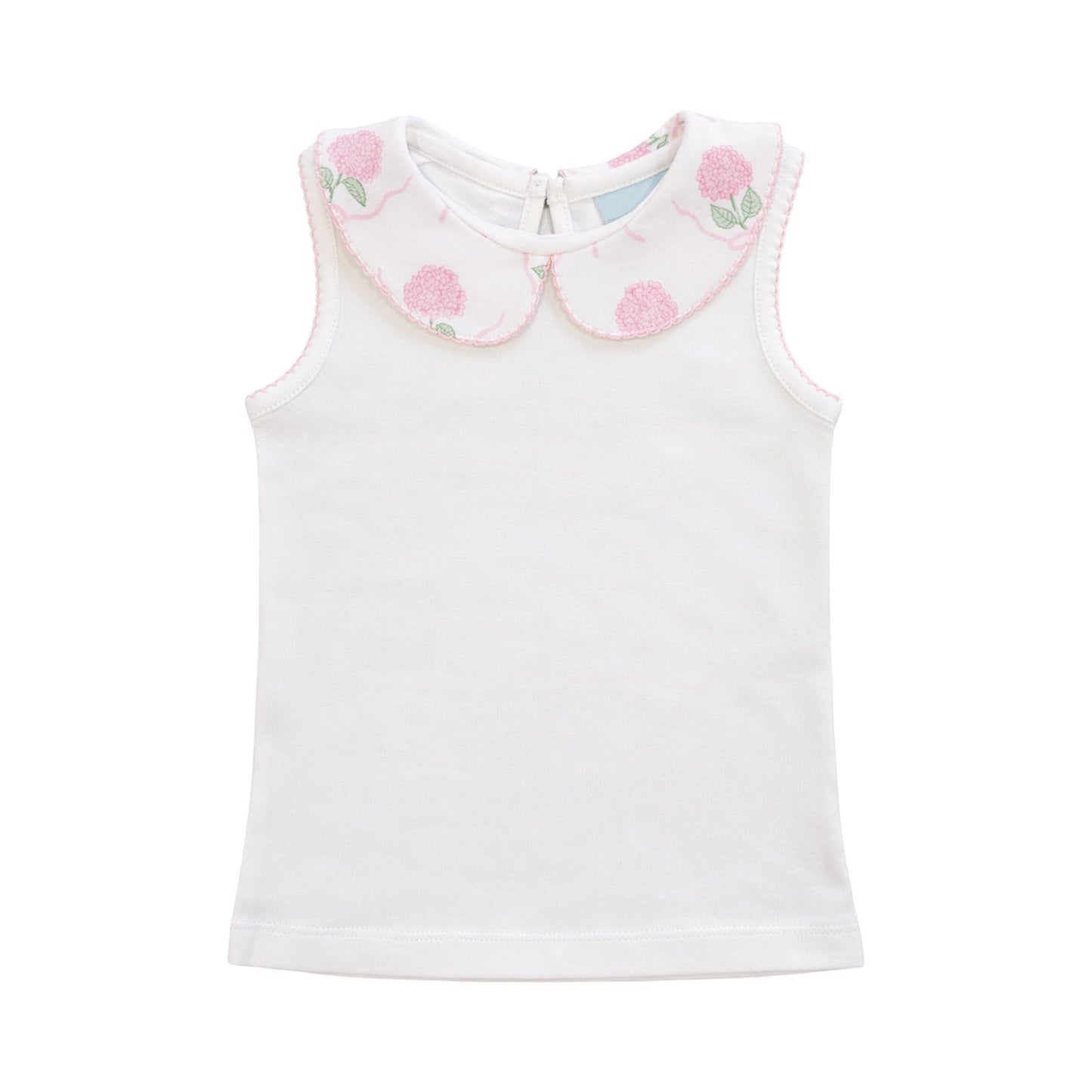 Sleeveless Collared Top, Hydrangeas
