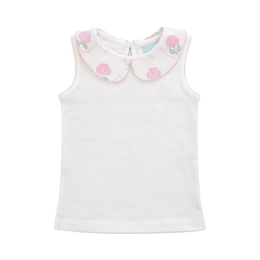 Sleeveless Collared Top, Hydrangeas