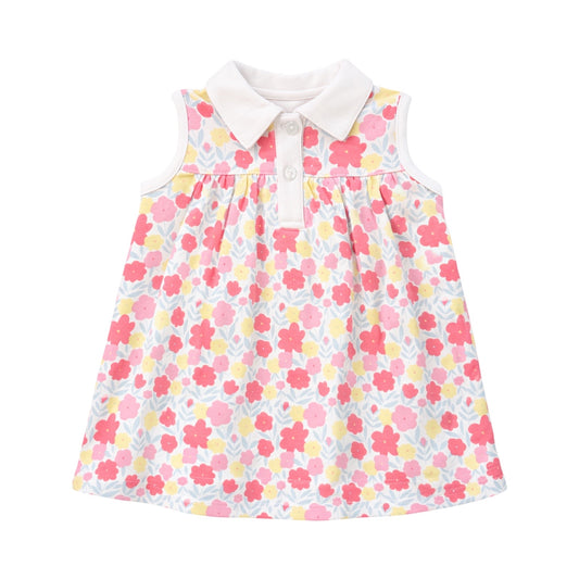 Sleeveless Printed Polo Dress, Floral