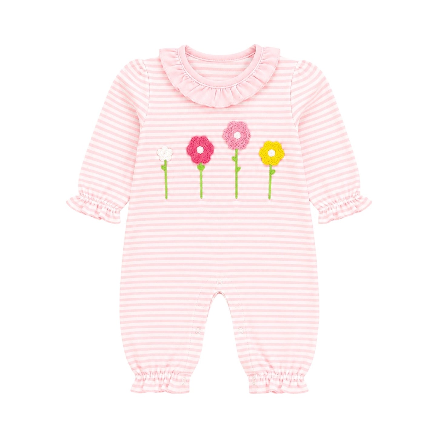 Striped Riley Romper, Blooming Garden