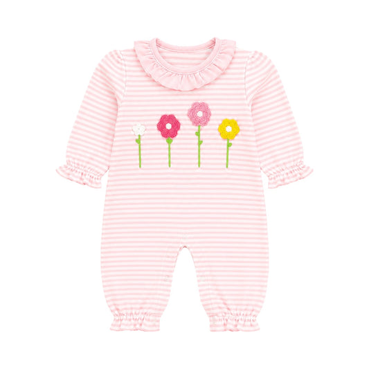 Striped Riley Romper, Blooming Garden