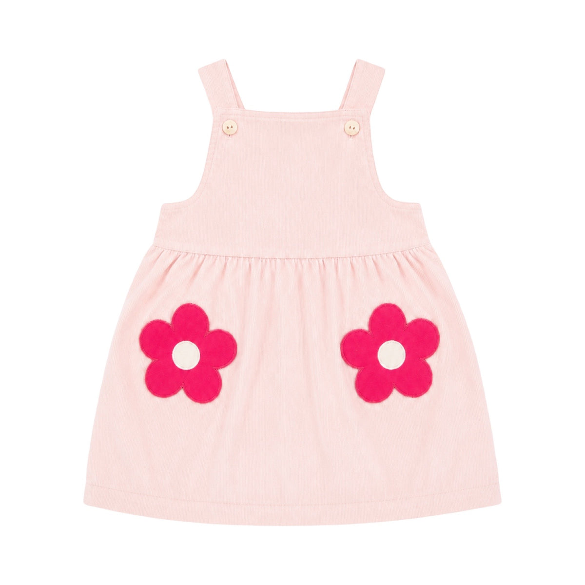 The Posy Pinafore Dress, Pink Flower Pocket