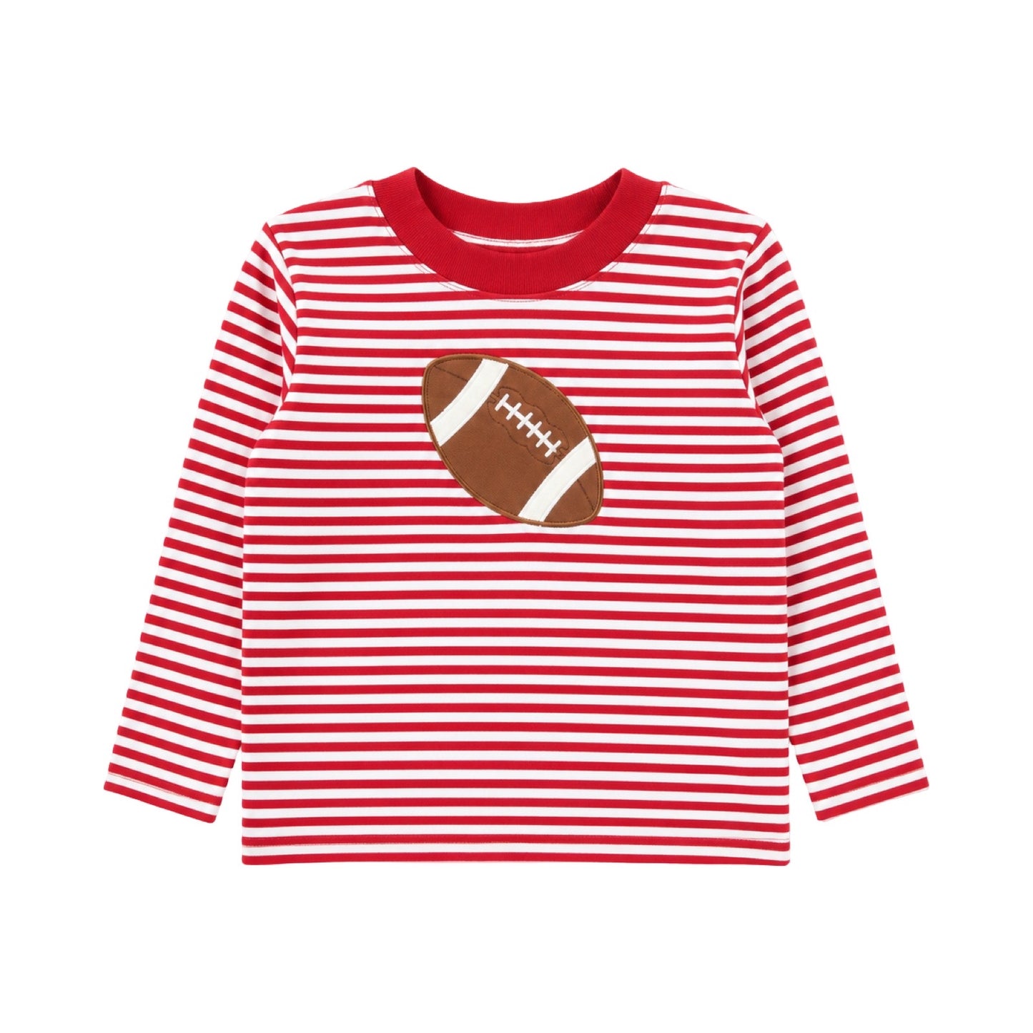 Long Sleeve Striped Applique T-Shirt, Football
