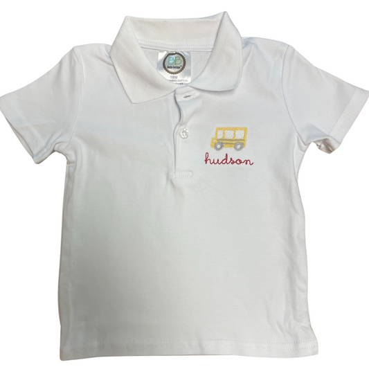 Boy's Short Sleeve Polo Shirt, White