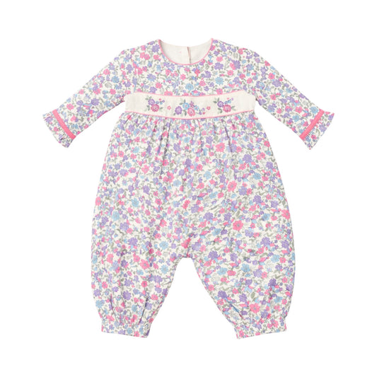 Floral Printed & Embroidered Romper