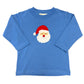 Boy's Long Sleeve Blue Santa Applique T-Shirt