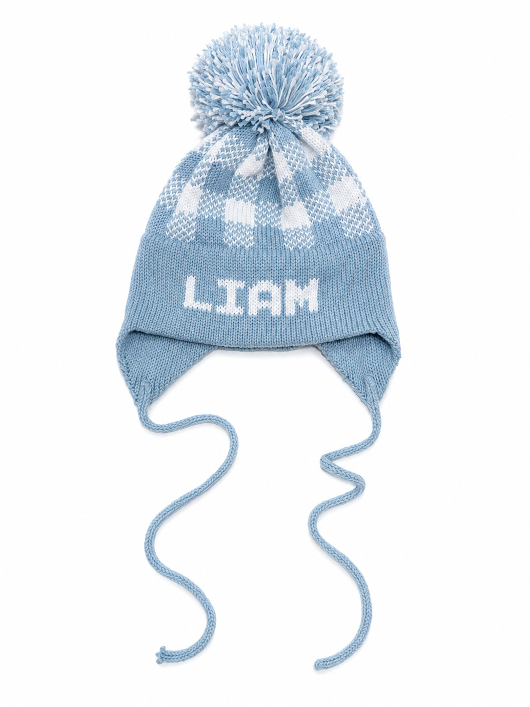 Ear Flap Hat with Name, Plaid