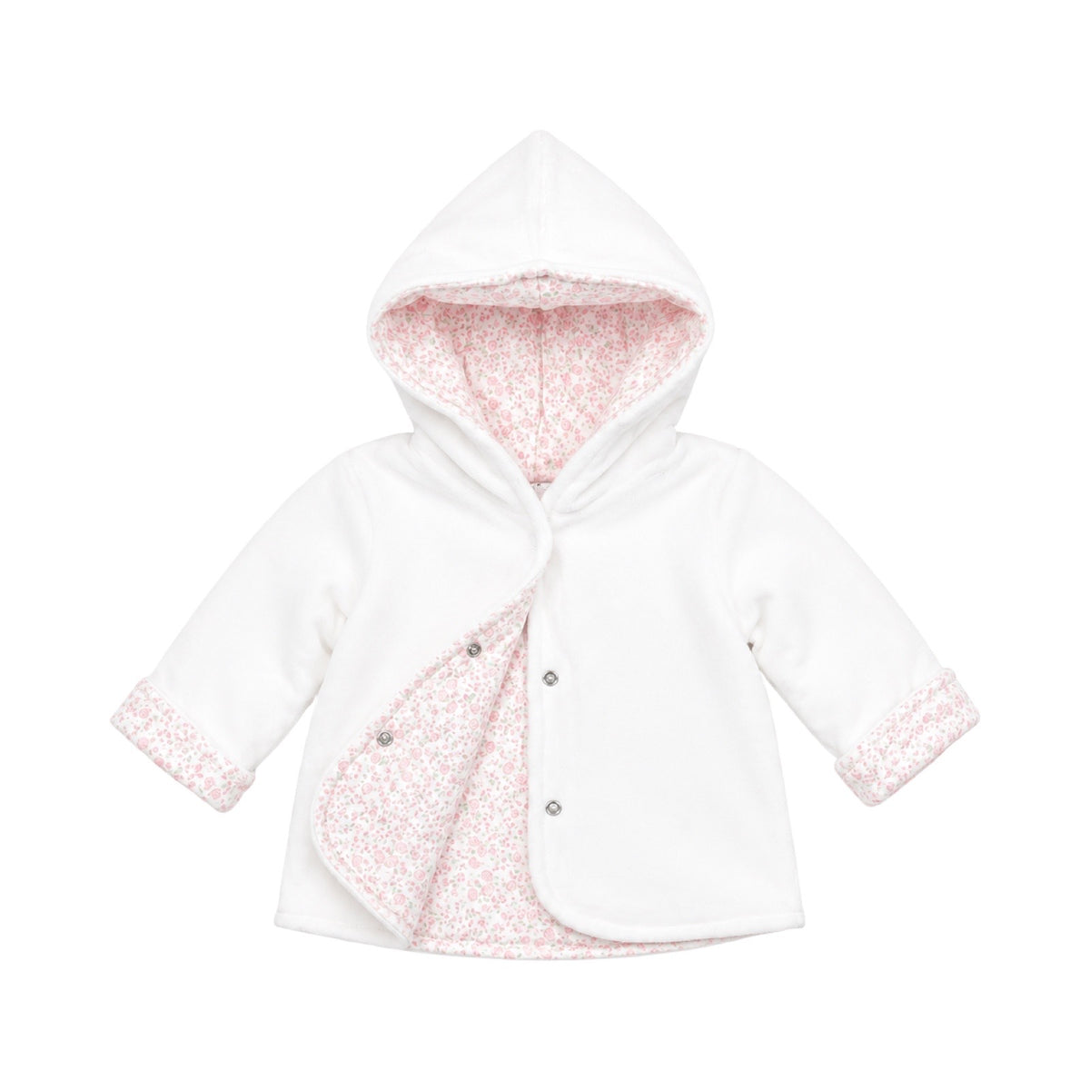 Reversible Garden Rose Velour Hooded Jacket