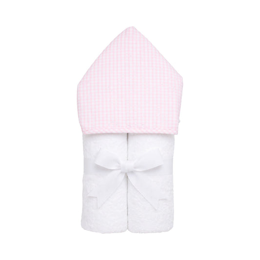 Kiddo Hooded Towel, Pink Check