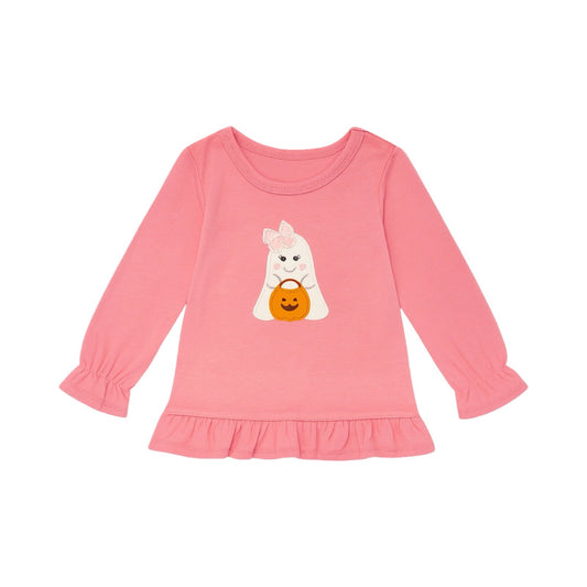 Ruffle Applique Swing Top, Ghost