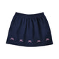 Girl's Navy Corduroy Embroidered Pink Bows Skort