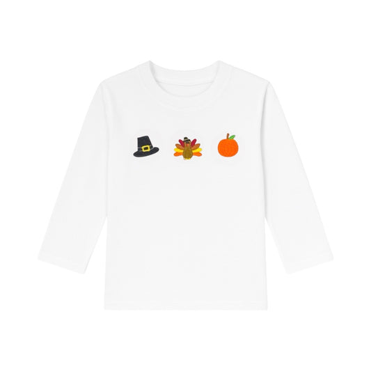Long Sleeve Embroidered T-Shirt, Thanksgiving