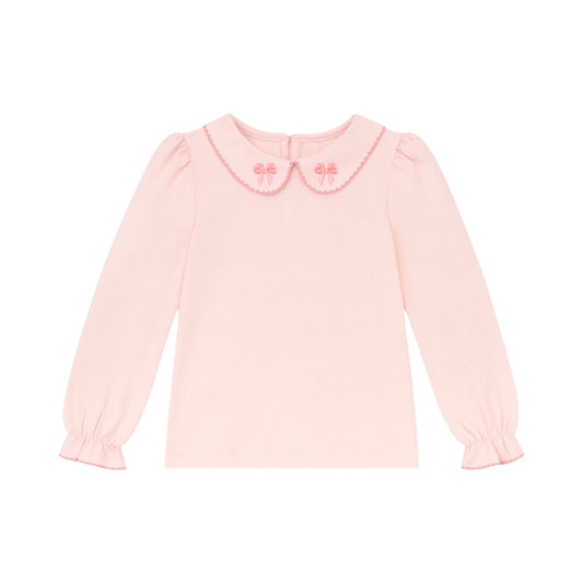 Long Sleeve Collared Top, Bow Collars