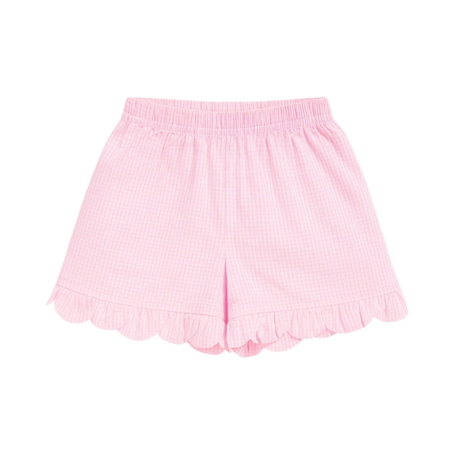 Petal Shorts, Pink Mini Check Seersucker
