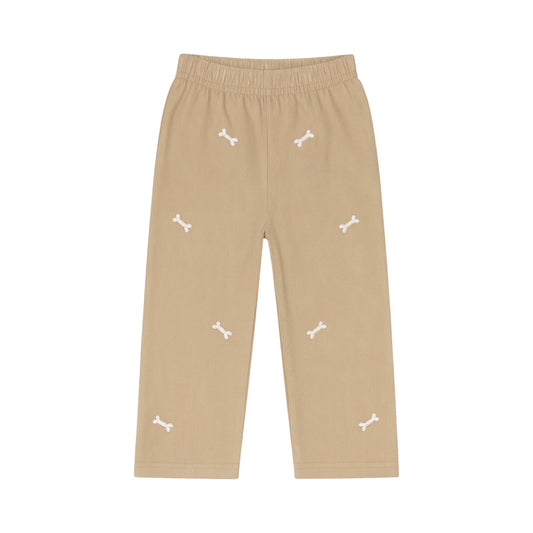 Embroidered Corduroy Pants, Dog Bones