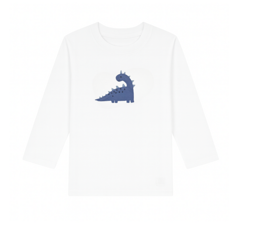 Long Sleeve Applique T-Shirt, Spikey Dinosaur