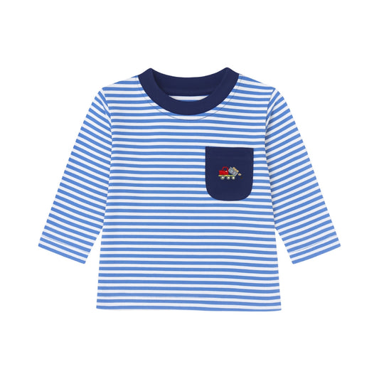Long Sleeve Striped Pocket Tee, Dumptruck
