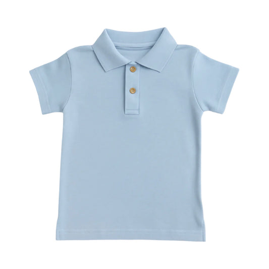 Short Sleeve Polo Shirt, Sky Blue