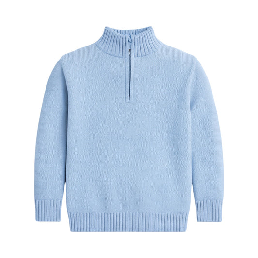 Boy's 1/4 Zip Sweater, Sky Blue