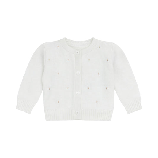 Cardigan Sweater with Tiny Rosebuds
