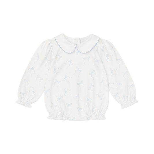Long Sleeve Printed Collared Bubble, Bows
