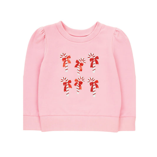 Long Sleeve Lily Sequin Top, Candy Cane