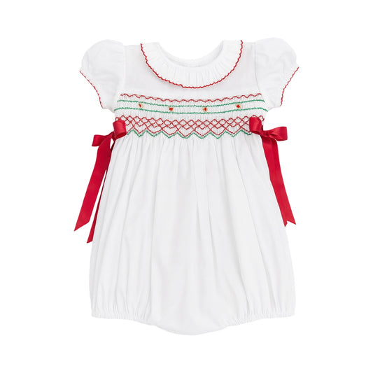 Rosie Smocked Bubble, Christmas Holly