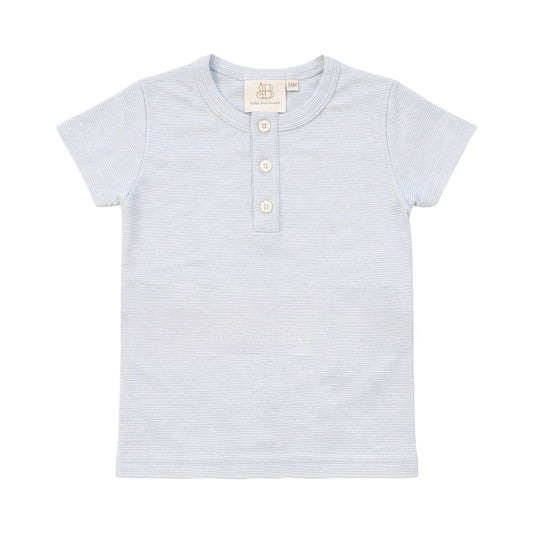 Brooks Short Sleeve Striped Henley Top