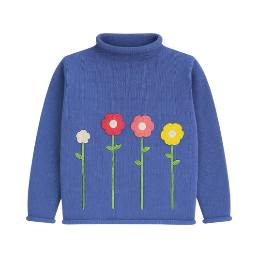 Rollneck Sweater, Flower Stems