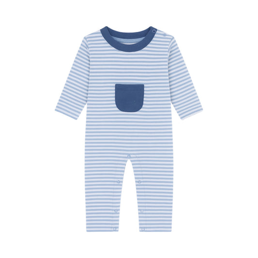 Long Sleeve Pocket Striped Romper