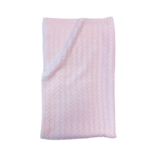 Cashmere Bailey Braided Cable Baby Blanket, Pink