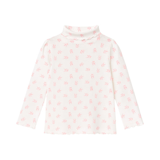 Printed Lettuce Edge Turtleneck