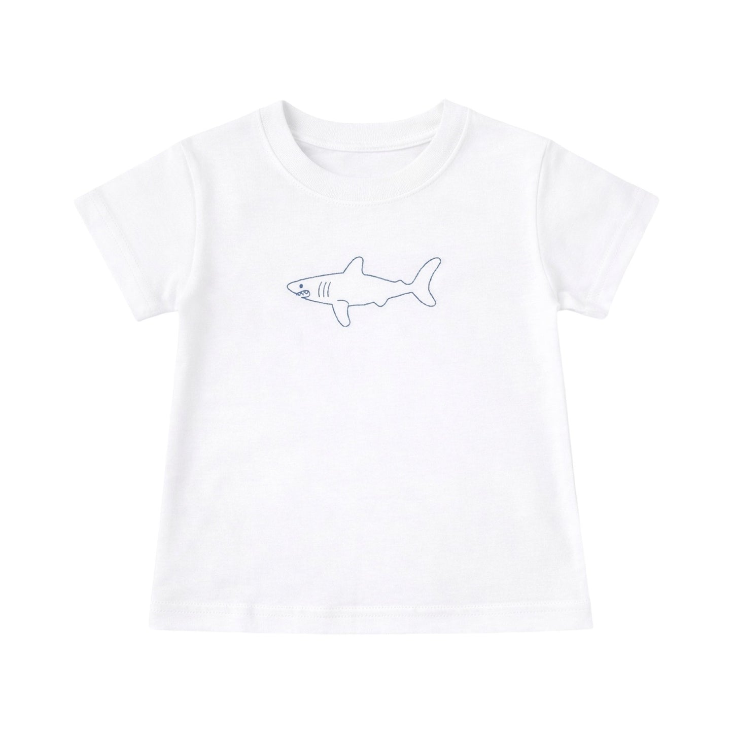 Short Sleeve Embroidered T-Shirt, Shark