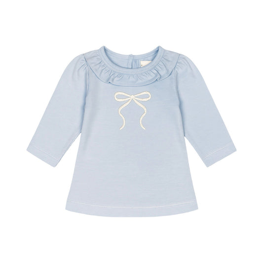 Long Sleeve Ruffled Neck Top, Bow