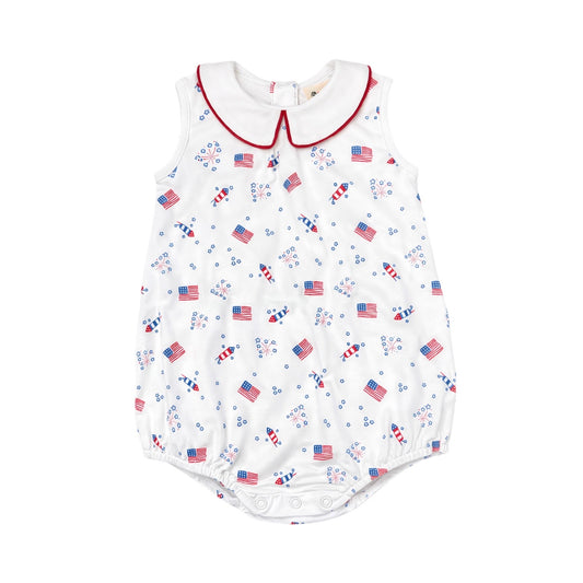 Sleeveless Printed Bubble, Flags & Fireworks