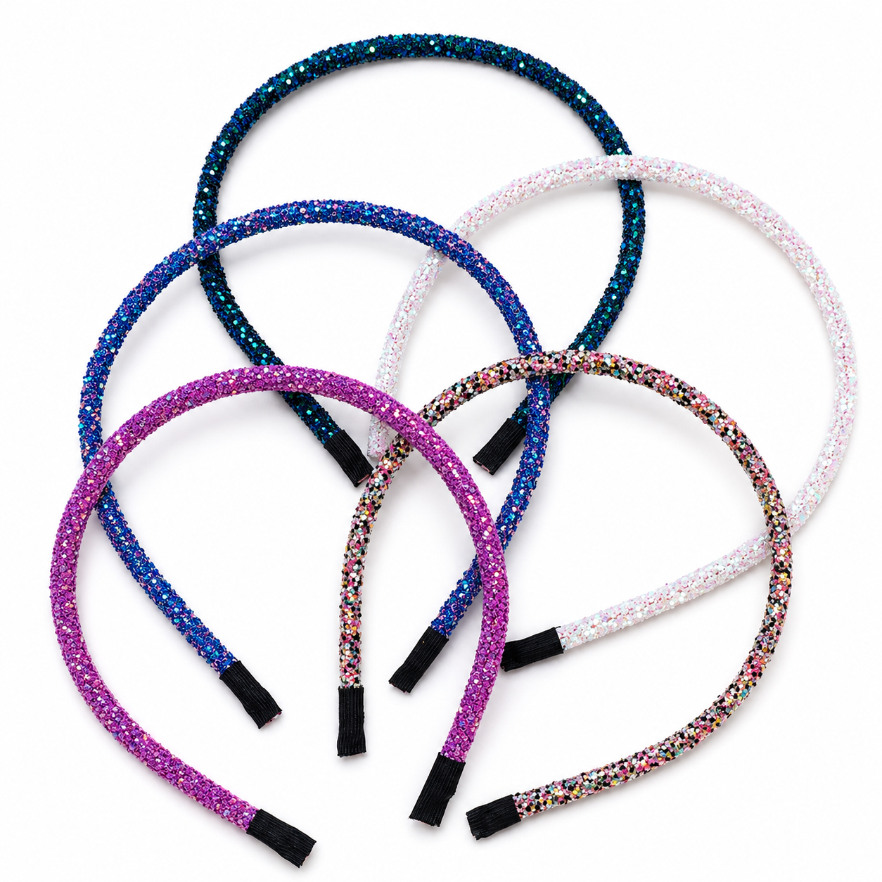 Set of 5 Mermaid Glitter Headbands